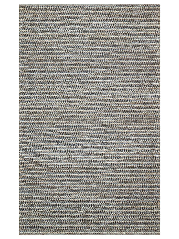 Knit Jüt Farklı Örgü Dokusuna Sahip El Dokuma Naturel Jüt Hasır Halı 1512 NAVY MULTY XW - Carpetdocia - kusbakisi