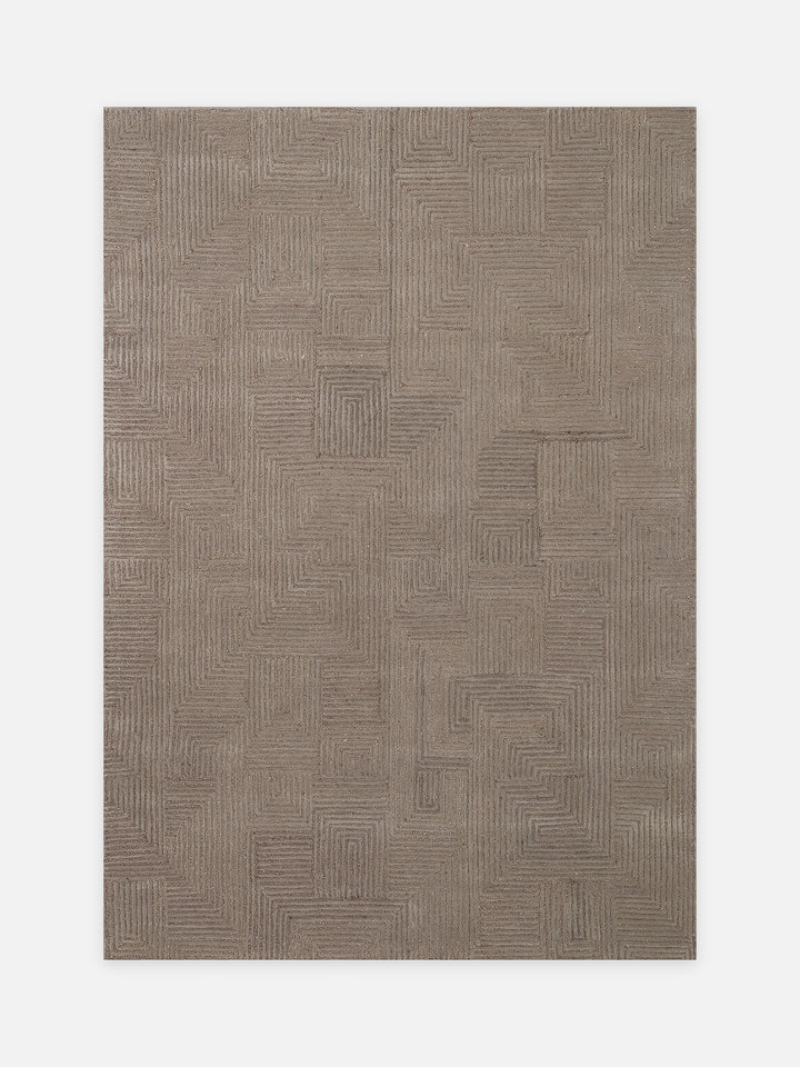 Milano Series Wool and Cotton Blend Handwoven Rug GREY