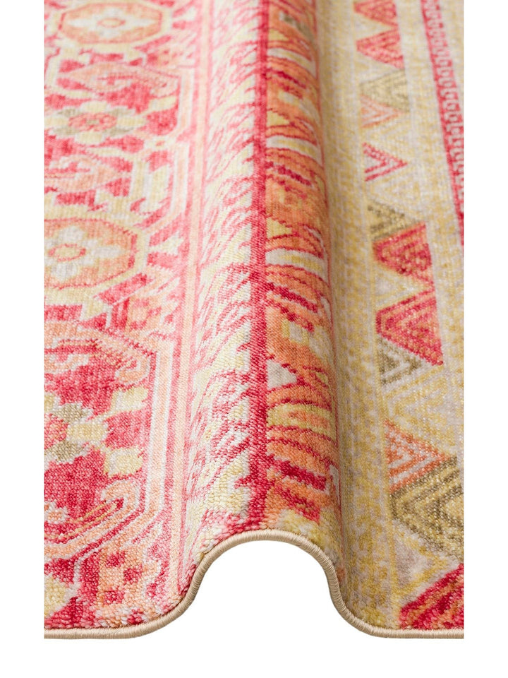 Oushak Carnaval سجادة أُشاق حديثة مصنوعة يدوياً من TENCEL™ 100% طبيعية سهلة التنظيف 17 RED AUTUMN
