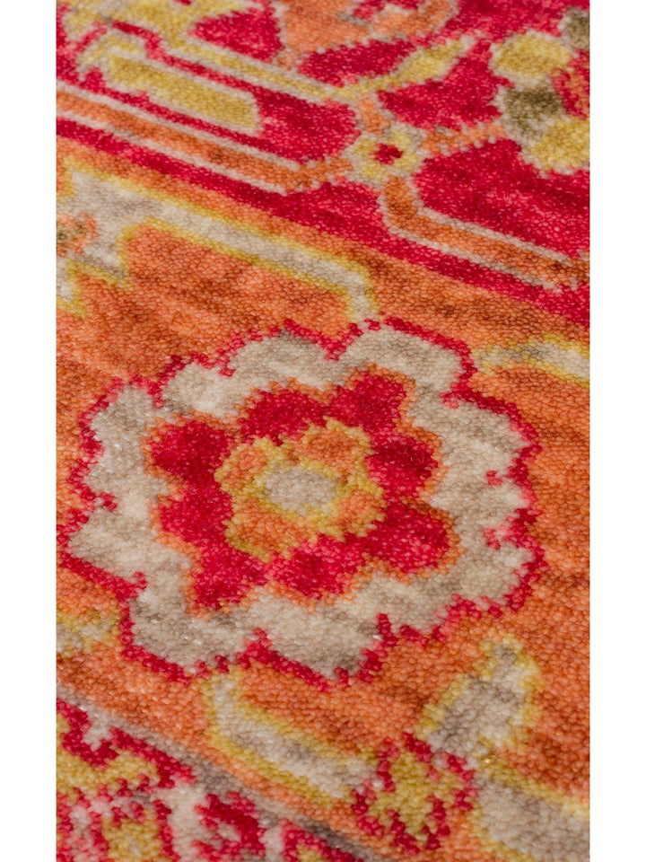Oushak Carnaval سجادة أُشاق حديثة مصنوعة يدوياً من TENCEL™ 100% طبيعية سهلة التنظيف 17 RED AUTUMN