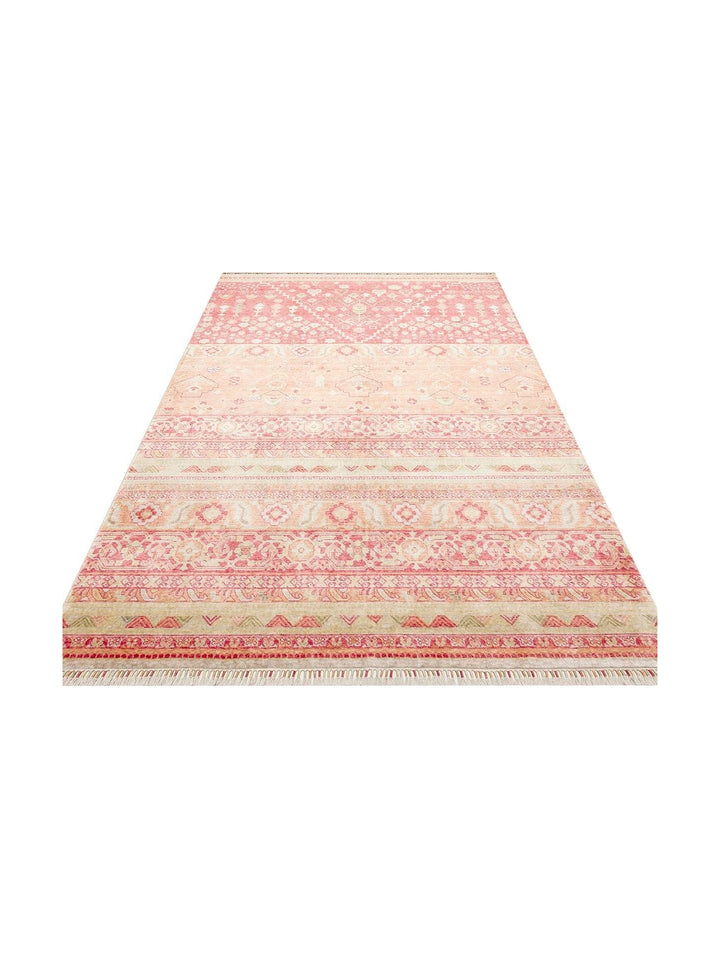 Oushak Carnaval سجادة أُشاق حديثة مصنوعة يدوياً من TENCEL™ 100% طبيعية سهلة التنظيف 17 RED AUTUMN
