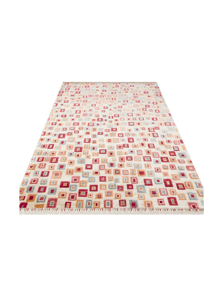Oushak Carnaval سجادة أُشاق حديثة مصنوعة يدوياً من TENCEL™ 100% طبيعية سهلة التنظيف 21 BEIGE MULTY