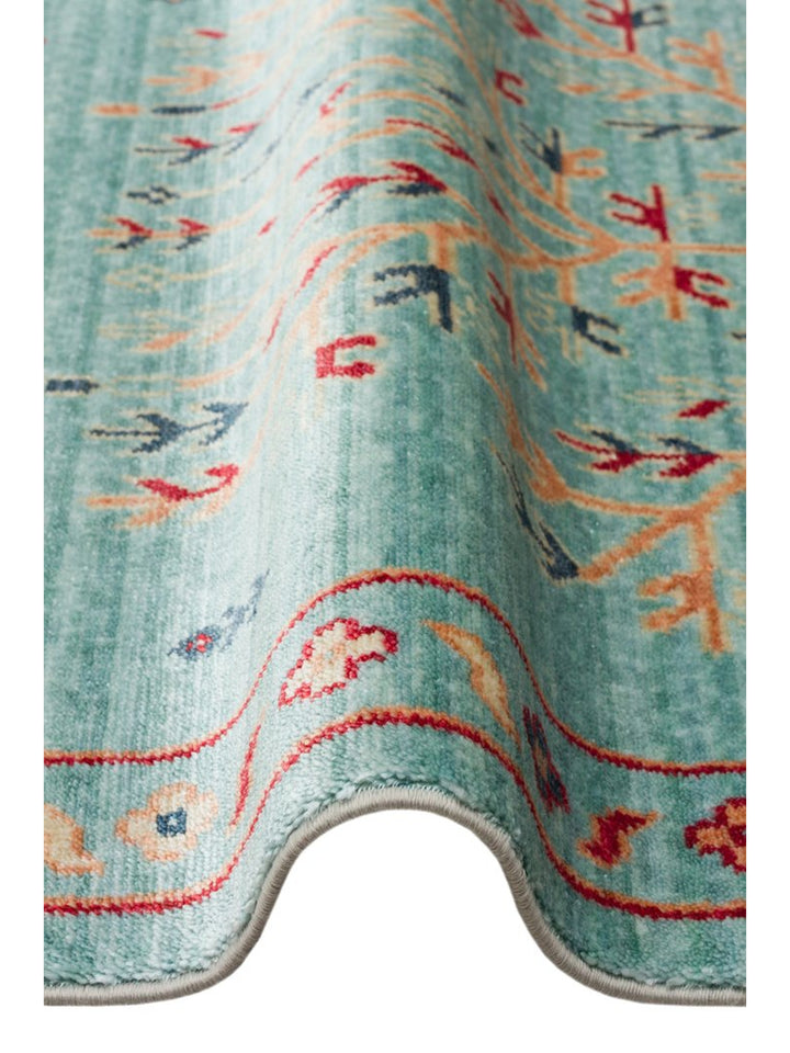 Oushak Carnaval 100% Natural Easy to Clean Handcrafted TENCEL™ Modern Uşak Rug 22 TURQUOISE