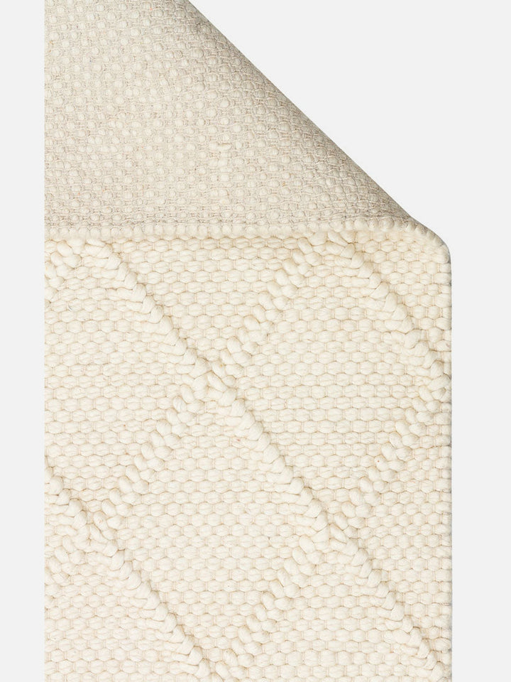 Woolstar %100 Naturel Kazak Desenli Salon Oturma Odası Koridor Antre El Dokuma Örgü Halı DIAMONDCREM - Carpetdocia