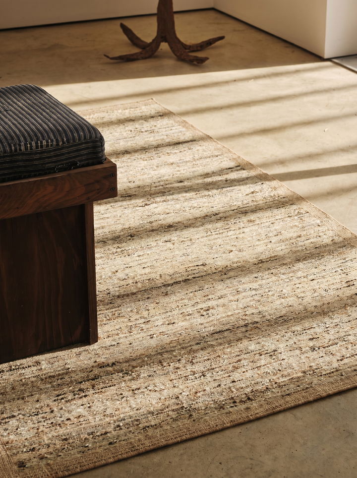 Urumchi 100% Natural Wool Jute Blend Living Room Hallway Kitchen Handwoven Carpet 01MULTNATURAL
