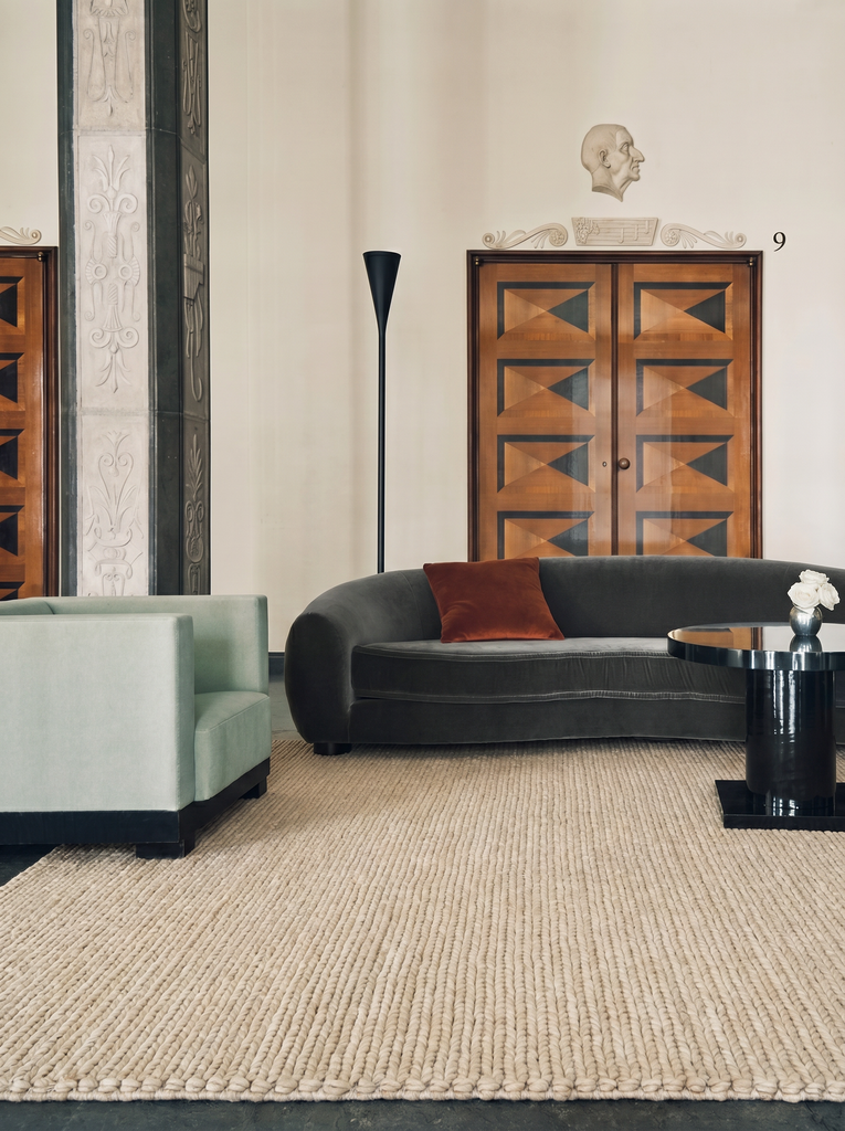 Bern Serie Handgeknüpfter Geflecht Teppich für Wohnzimmer, Sitzbereich, Schlafzimmer BEIGE