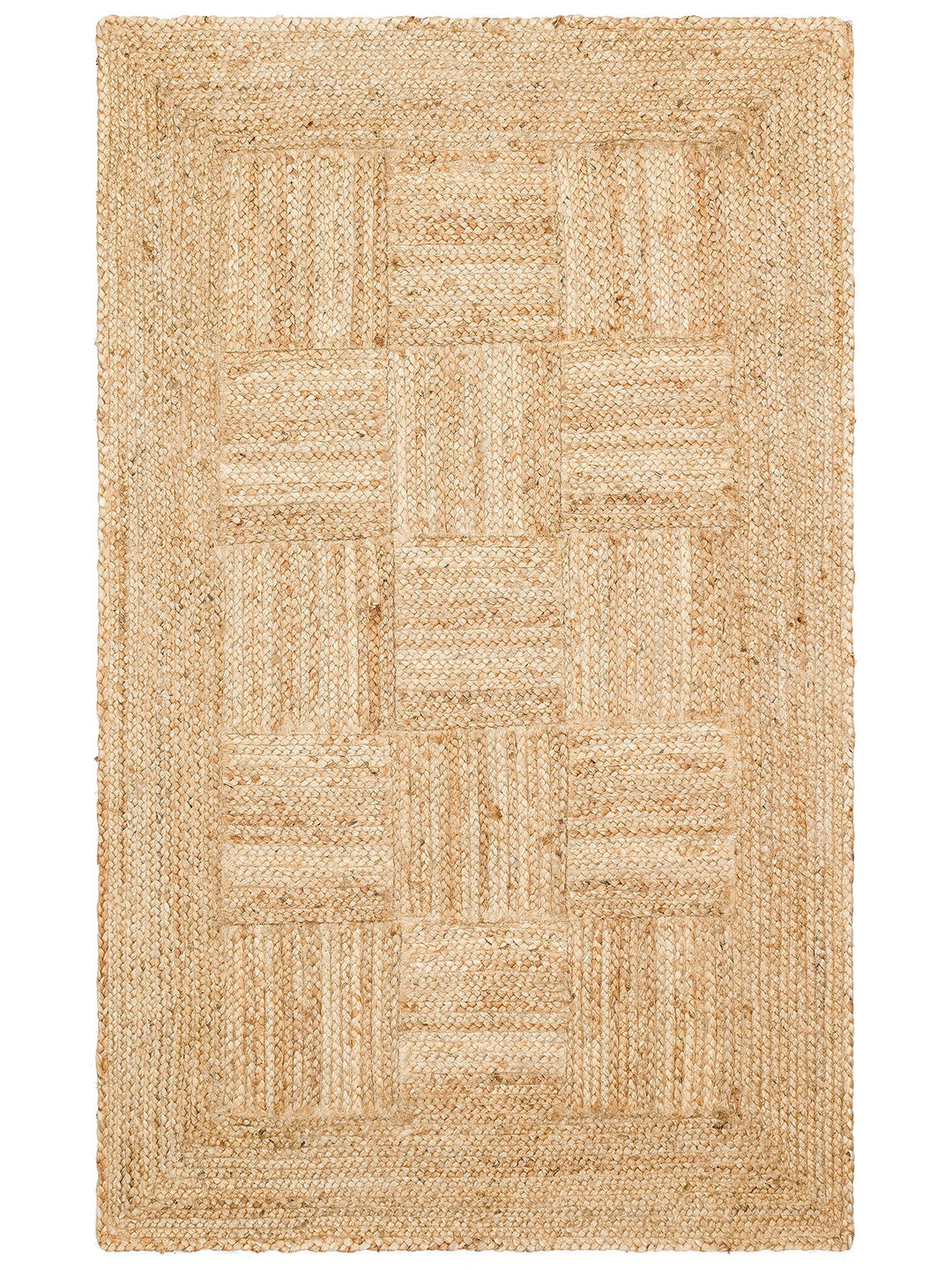 Crown Jüt %100 Naturel El Dokuma Oturma Odası Koridor Antre Mutfak Balkon Hasır Halı 06 NATURAL XW - Carpetdocia