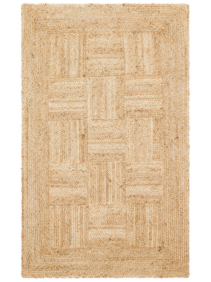 Crown Jüt %100 Naturel El Dokuma Oturma Odası Koridor Antre Mutfak Balkon Hasır Halı 06 NATURAL XW - Carpetdocia