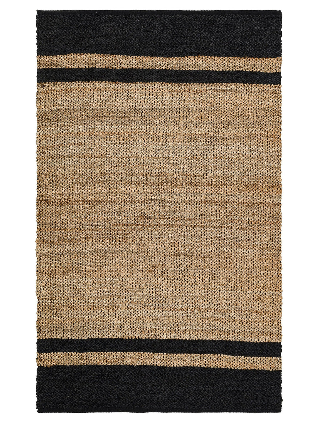Crown Jüt %100 Naturel El Dokuma Oturma Odası Koridor Antre Mutfak Balkon Hasır Halı 07 NATURAL BLAC - Carpetdocia