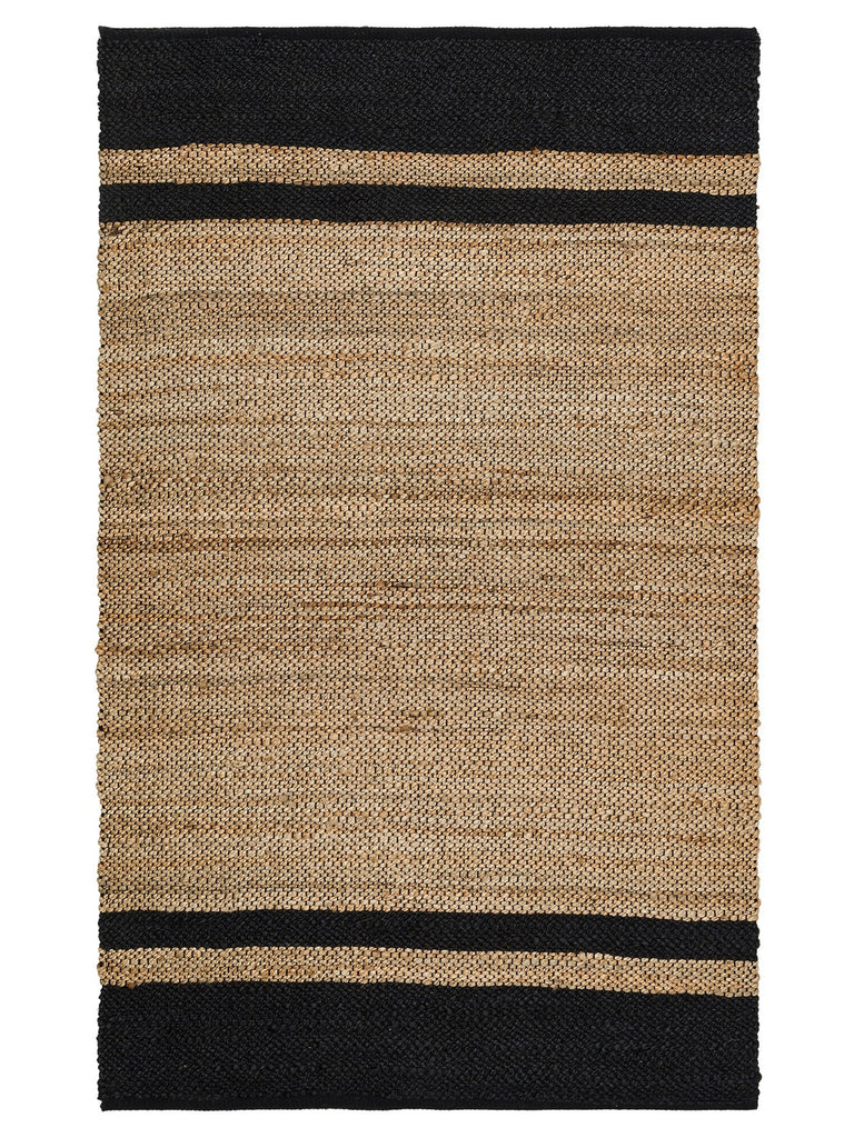Crown Jüt %100 Naturale Tappeto Intrecciato a Mano per Soggiorno, Corridoio, Ingresso, Cucina, Balcone 07 NATURAL BLAC