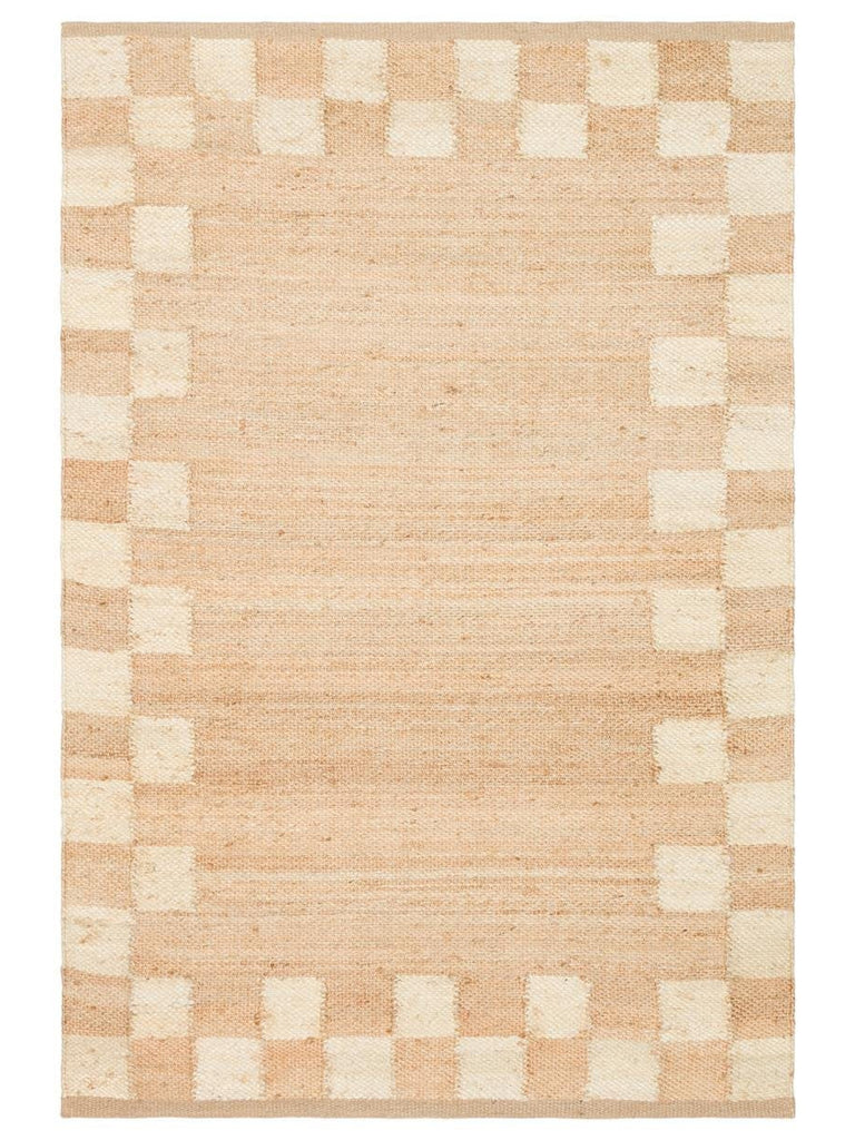 Crown Jüt %100 Naturale Tappeto Intrecciato a Mano per Soggiorno, Corridoio, Ingresso, Cucina, Balcone 13NATWHITEXW