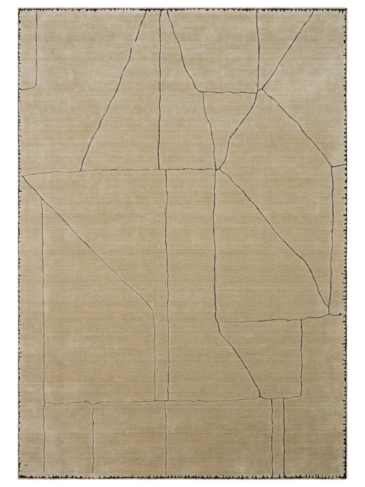 Dakar Series Wool Rayon and Polyester Blend Handwoven Rug BEIGE