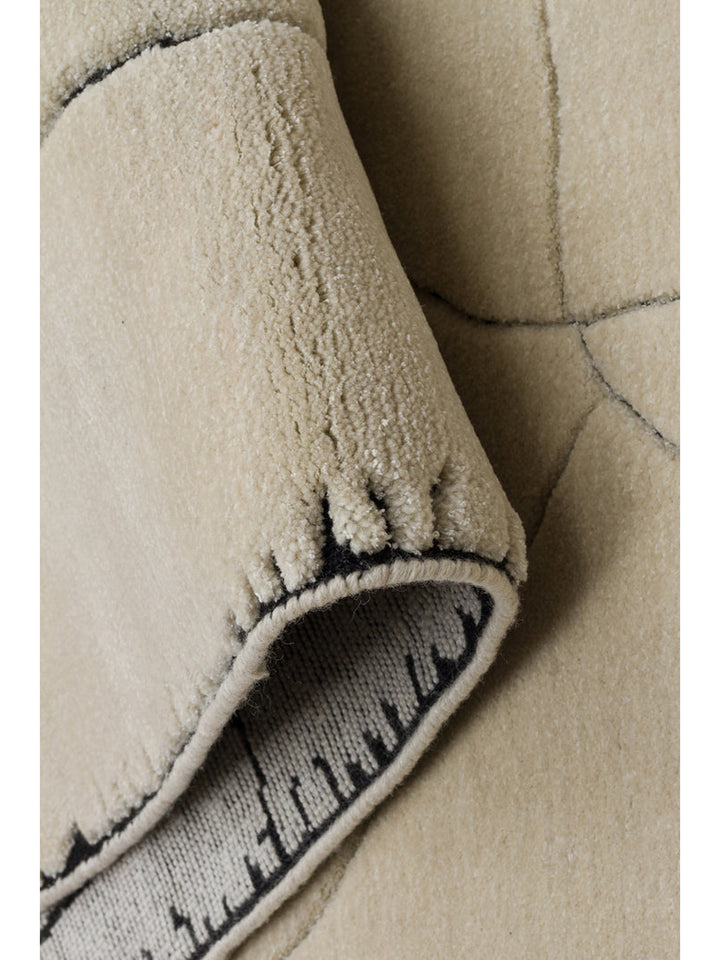 Dakar Series Wool Rayon and Polyester Blend Handwoven Rug IVORY