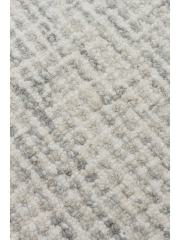 Dublin Series Wool and Cotton Blend Handwoven Rug SILVER