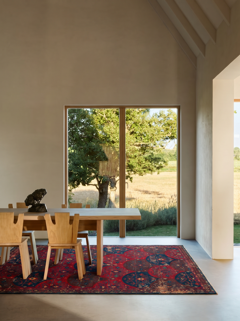 Göbeklitepe Series Handmade Black Loom Carpet Made with 100% New Zealand Wool Featuring Anatolian Motifs 02REDM