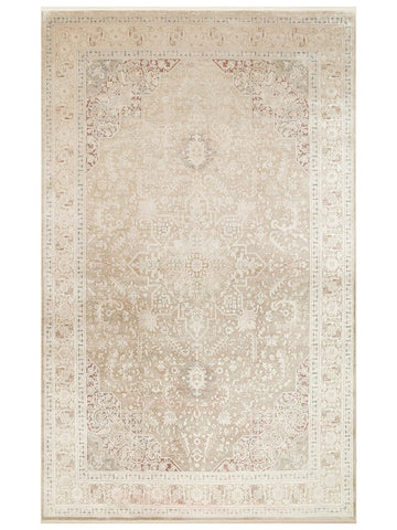 Golden Serisi %100 Naturel Yumuşak Dokulu Vintage Esintilere Sahip Sık Dokuma Salon Halısı 02 BEIGE - Carpetdocia