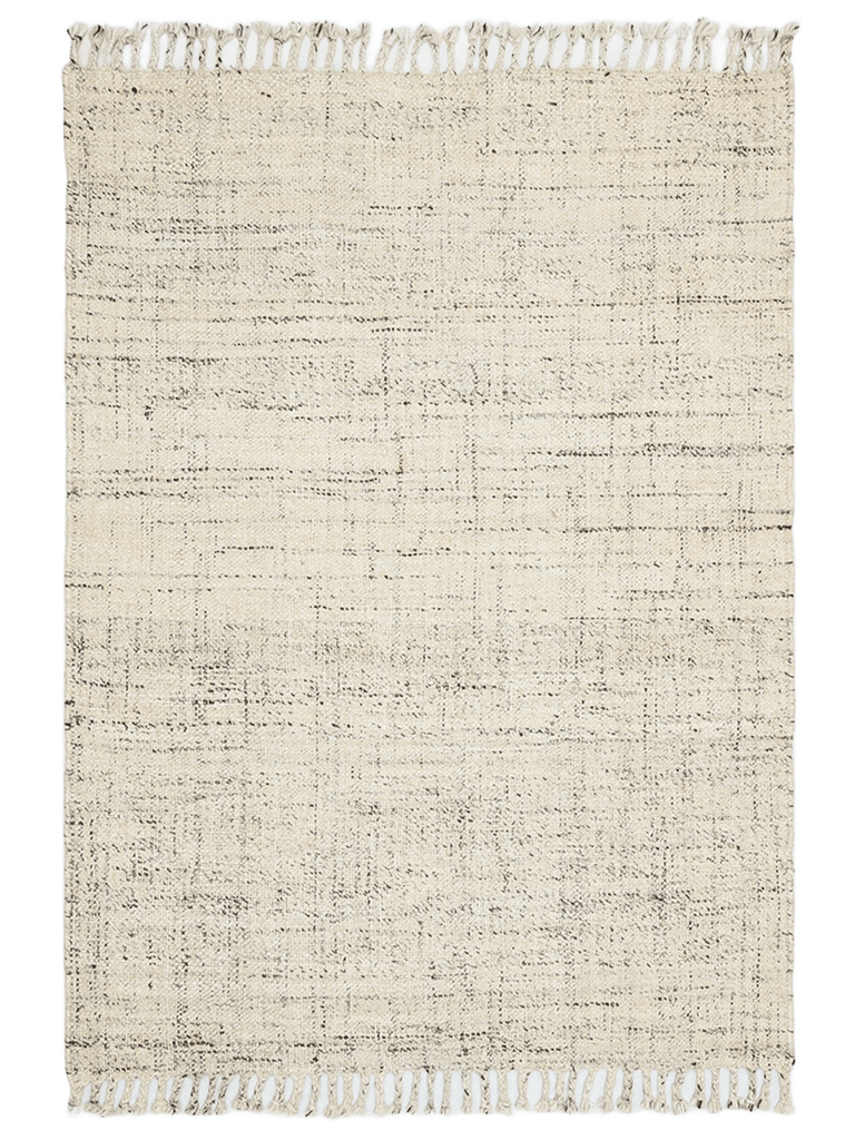 Hitit Series 100% Natural Wool and Jute Handwoven Traditional Living Room, Sitting Room, Bedroom Rug WHITE