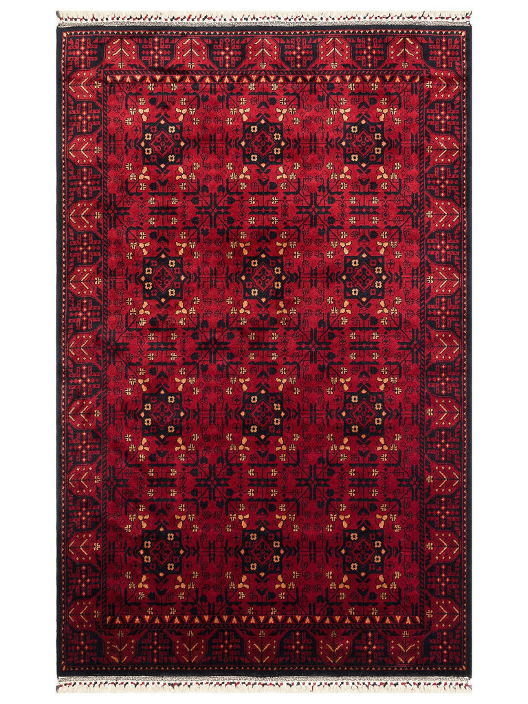 Kabil Afghan Patterned Handmade on Special Looms TENCEL™ Uşak Rug 952 RED