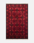 Kabil Afghan Pattern Handcrafted on Special Looms TENCEL™ Uşak Carpet 952 RED