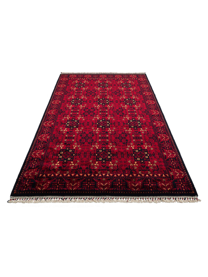 Kabil Afgan Desenli El Emeğiyle Özel Tezgahlarda Üretilen TENCEL™ Uşak Halısı 952 RED - Carpetdocia