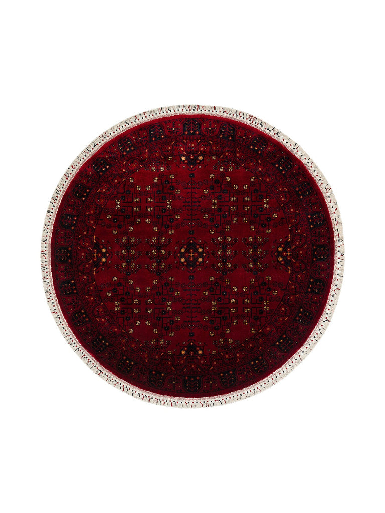 Kabil Afghan Patterned Handmade on Special Looms TENCEL™ Uşak Rug 959 RED Q
