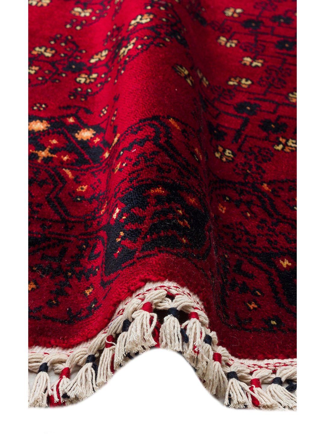 Kabil Afgan Desenli El Emeğiyle Özel Tezgahlarda Üretilen TENCEL™ Uşak Halısı 959 RED Q - Carpetdocia