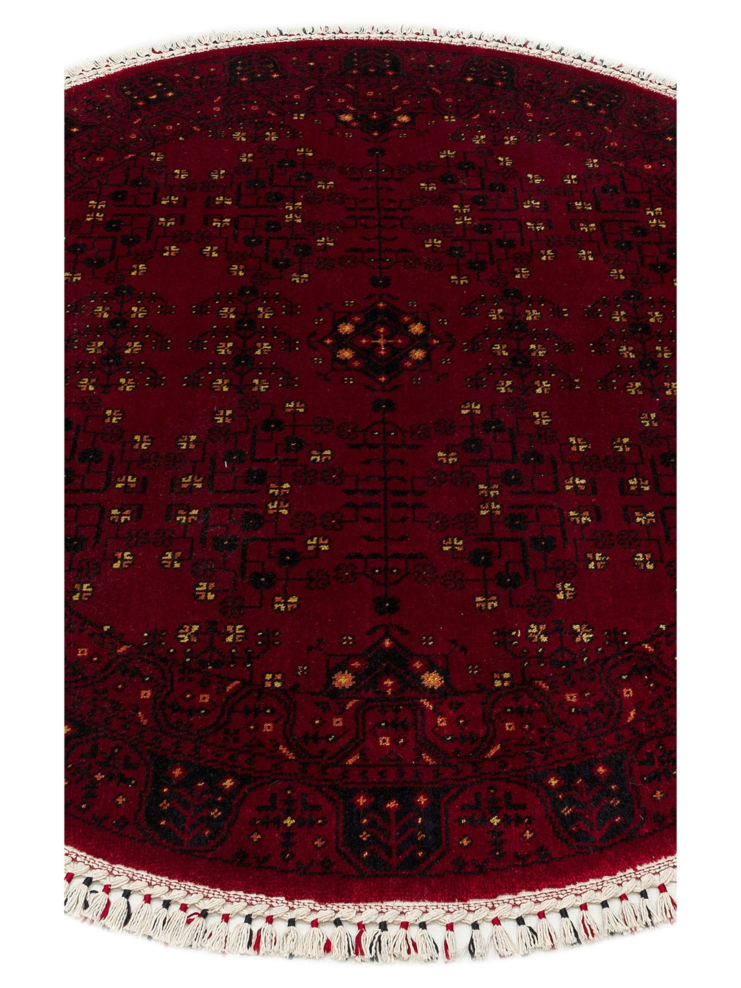 Kabil Afgan Desenli El Emeğiyle Özel Tezgahlarda Üretilen TENCEL™ Uşak Halısı 959 RED Q - Carpetdocia