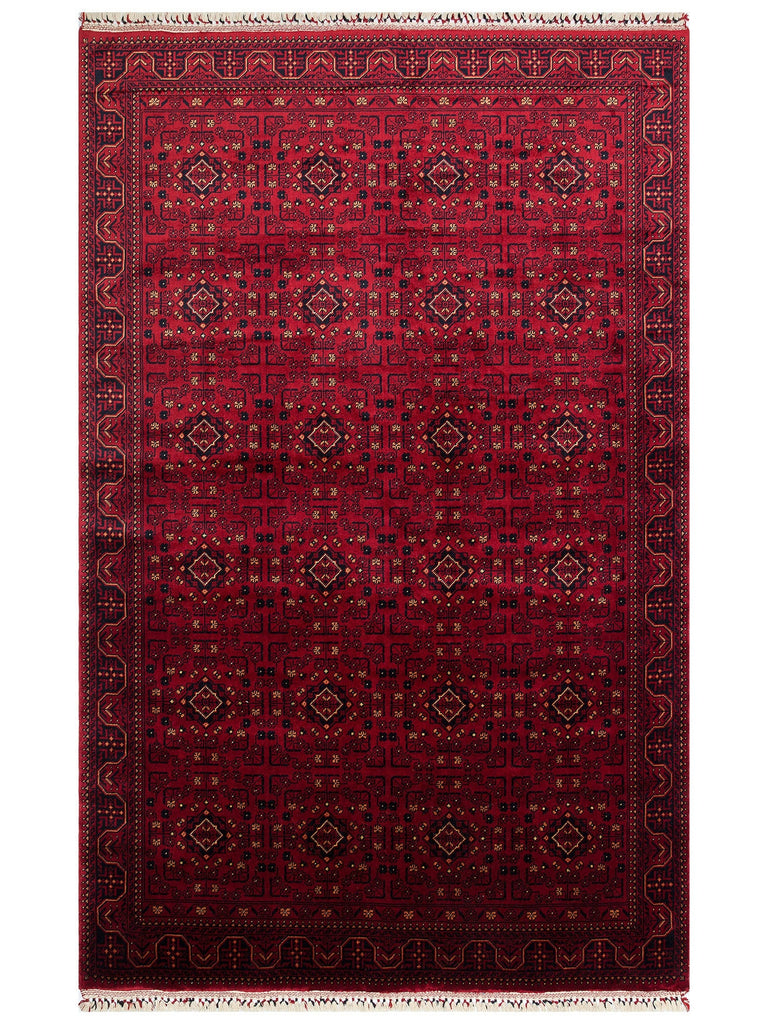 Kabil Afghan Patterned Handmade on Special Looms TENCEL™ Uşak Rug 960 RED