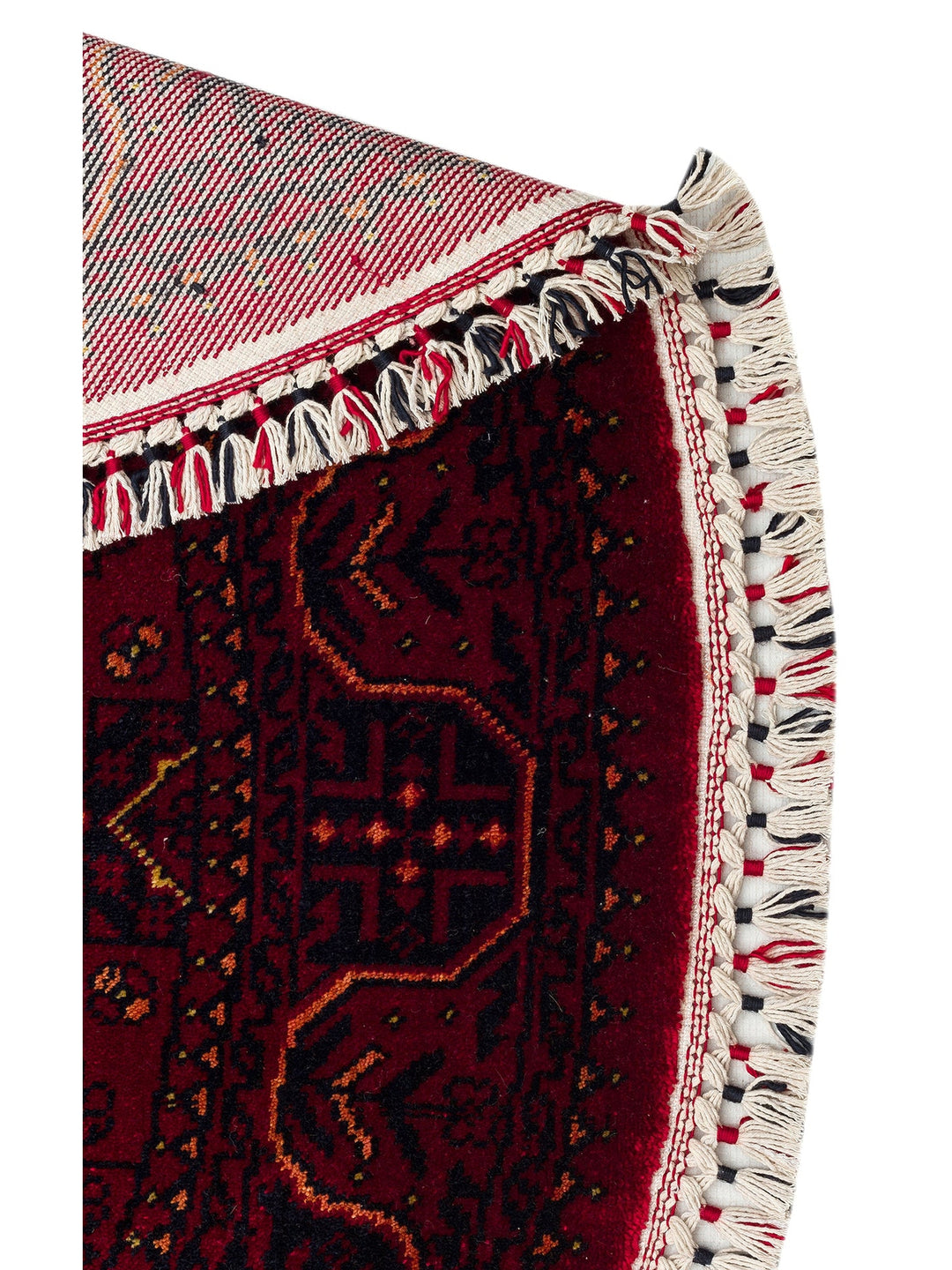 Kabil Afgan Desenli El Emeğiyle Özel Tezgahlarda Üretilen TENCEL™ Uşak Halısı 960 RED Q - Carpetdocia