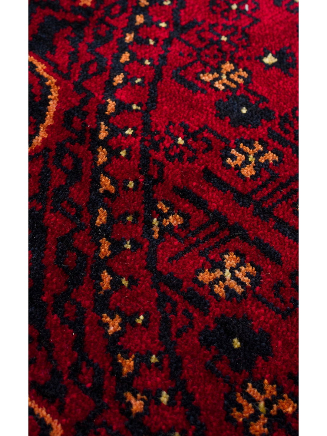 Kabil Afgan Desenli El Emeğiyle Özel Tezgahlarda Üretilen TENCEL™ Uşak Halısı 960 RED Q - Carpetdocia