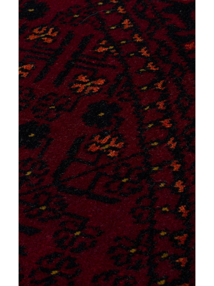 Kabil Afgan Desenli El Emeğiyle Özel Tezgahlarda Üretilen TENCEL™ Uşak Halısı 960 RED Q - Carpetdocia