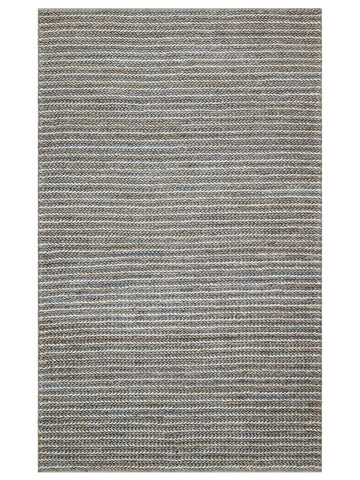 Knit Jüt Farklı Örgü Dokusuna Sahip El Dokuma Naturel Jüt Hasır Halı 1512 NAVY MULTY XW - Carpetdocia