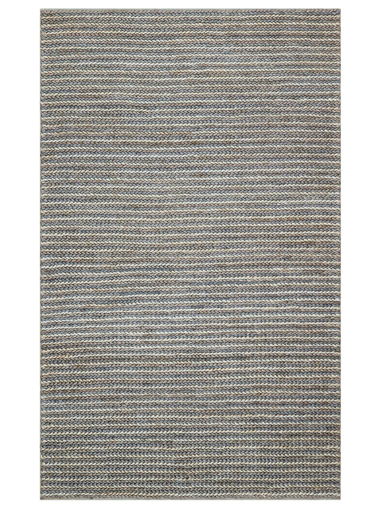 Knit Jute Handwoven Natural Jute Mat with Different Knitted Texture 1512 NAVY MULTY XW