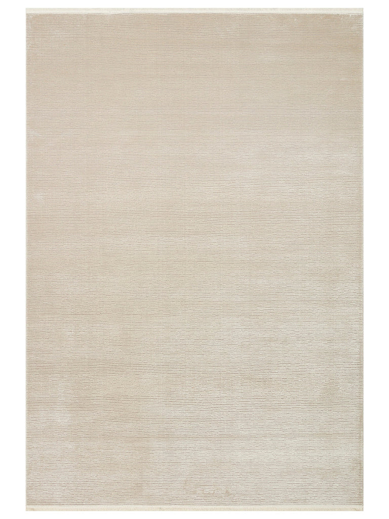 Série Lucia Tapis Moderne Brillant pour Salon, Séjour, Chambre, Entrée PLAIN BEIGE