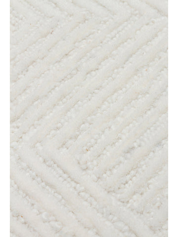 Milano Serie Woll- und Baumwollmischung handgeknüpfter Teppich IVORY