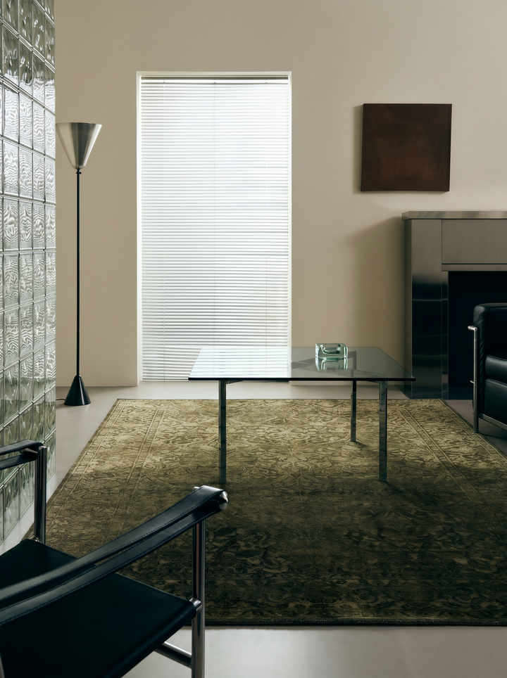 Handwoven Carpet Single Piece Wool and Silk Jaipur Lacuna Modern Overdyed Living Room Sitting Room Burnt Olive