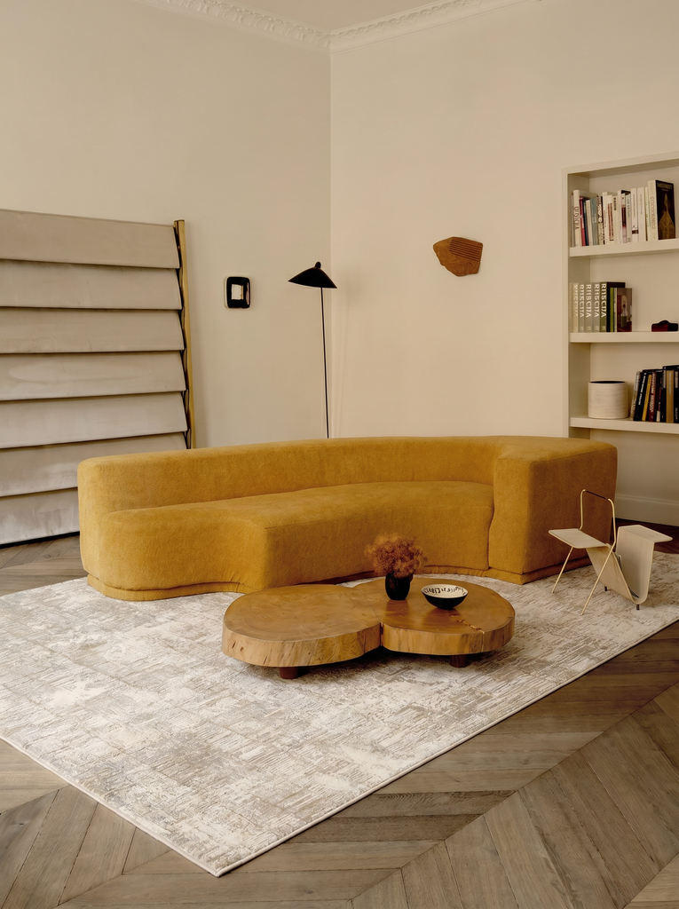Tapis moderne élégant, tissé serré de haute qualité avec éclat spécial pour salon, séjour et couloir 36CREAMBEGX  
