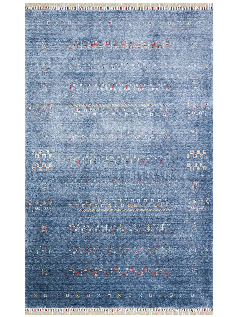 Oushak Carnaval 100% Natural Easy to Clean Handmade TENCEL™ Modern Uşak Carpet 06 BLUE