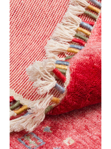 Oushak Carnaval Tappeto Moderno Uşak in TENCEL™ realizzato a mano, 100% naturale, facile da pulire, 06 RED Q