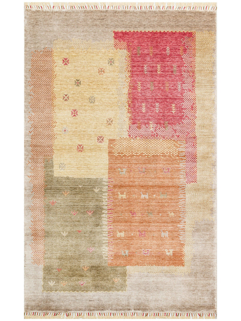 Oushak Carnaval 100% Natural Easy to Clean Handmade TENCEL™ Modern Uşak Carpet 07 BEIG