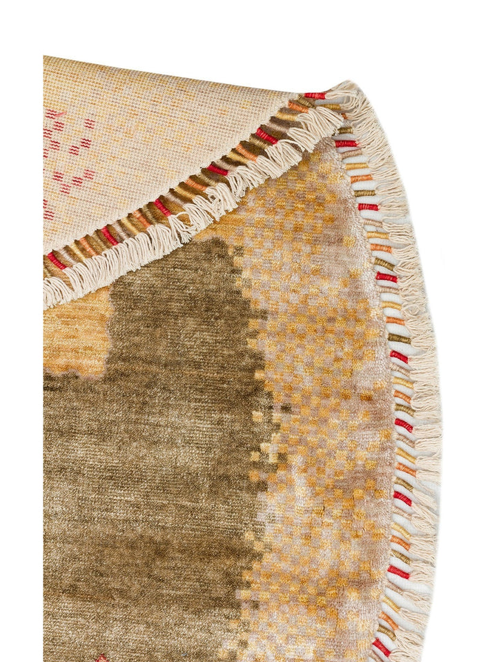 Oushak Carnaval 100% Natural Easy to Clean Handmade TENCEL™ Modern Uşak Carpet 07 BEIGE AUTUMN Q