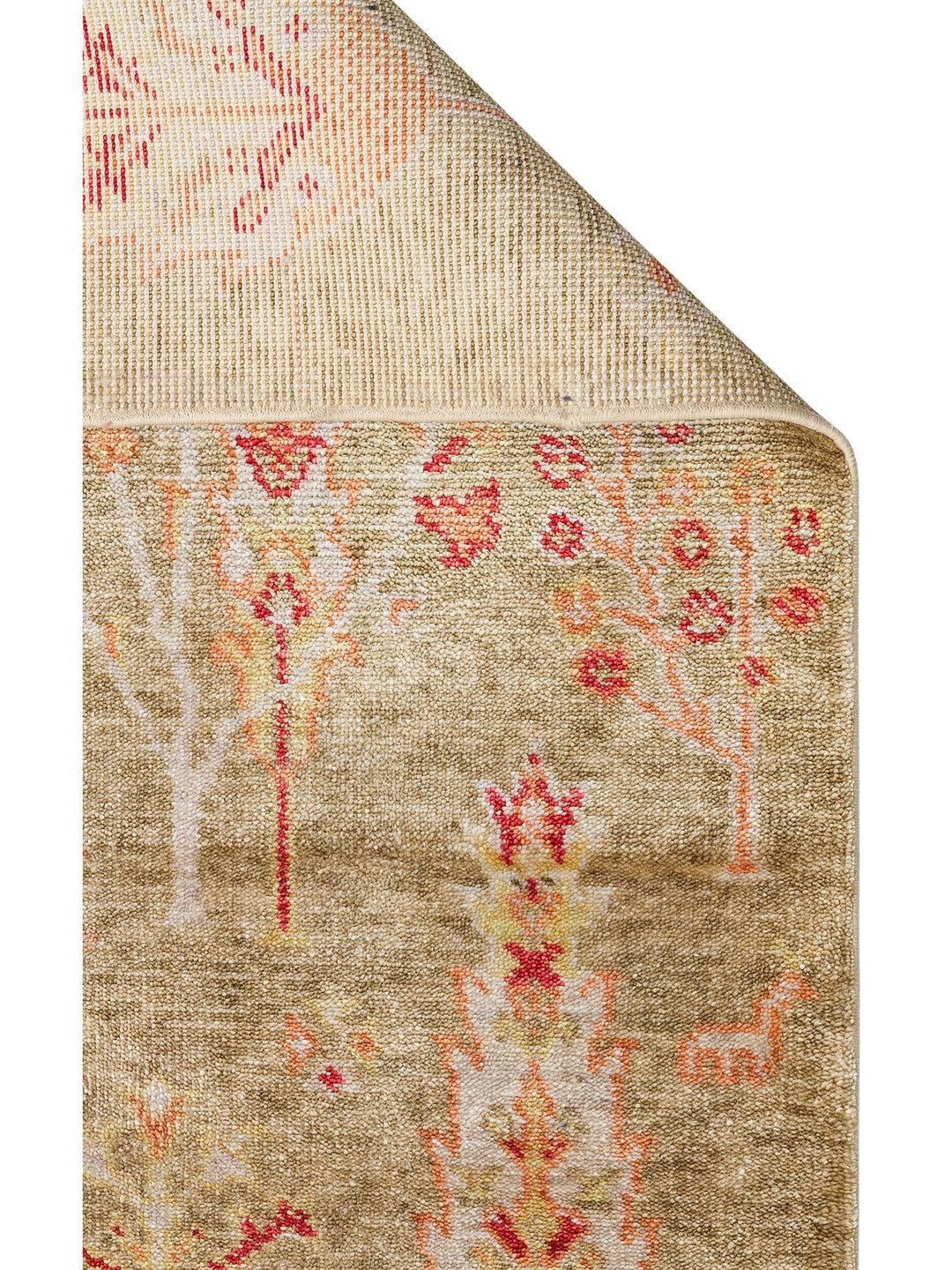 Oushak Carnaval %100 Naturel Kolay Temizlenir El Emeğiyle Üretilen TENCEL™ Modern Uşak Halısı 08 GREN - Carpetdocia