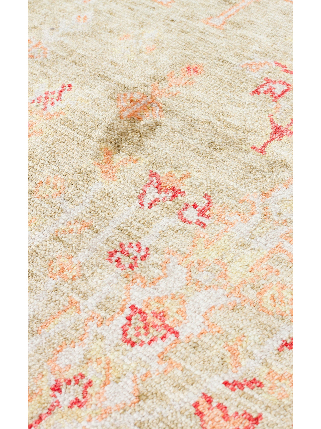 Oushak Carnaval %100 Naturel Kolay Temizlenir El Emeğiyle Üretilen TENCEL™ Modern Uşak Halısı 08 GREN - Carpetdocia