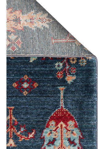 Oushak Carnaval 100% natürliche, leicht zu reinigende, handgefertigte TENCEL™ moderner Uşak-Teppich 08 NAVY TURQUOISE
