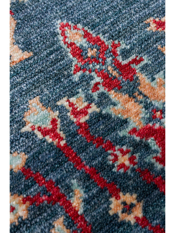 Oushak Carnaval 100% natürliche, leicht zu reinigende, handgefertigte TENCEL™ moderner Uşak-Teppich 08 NAVY TURQUOISE