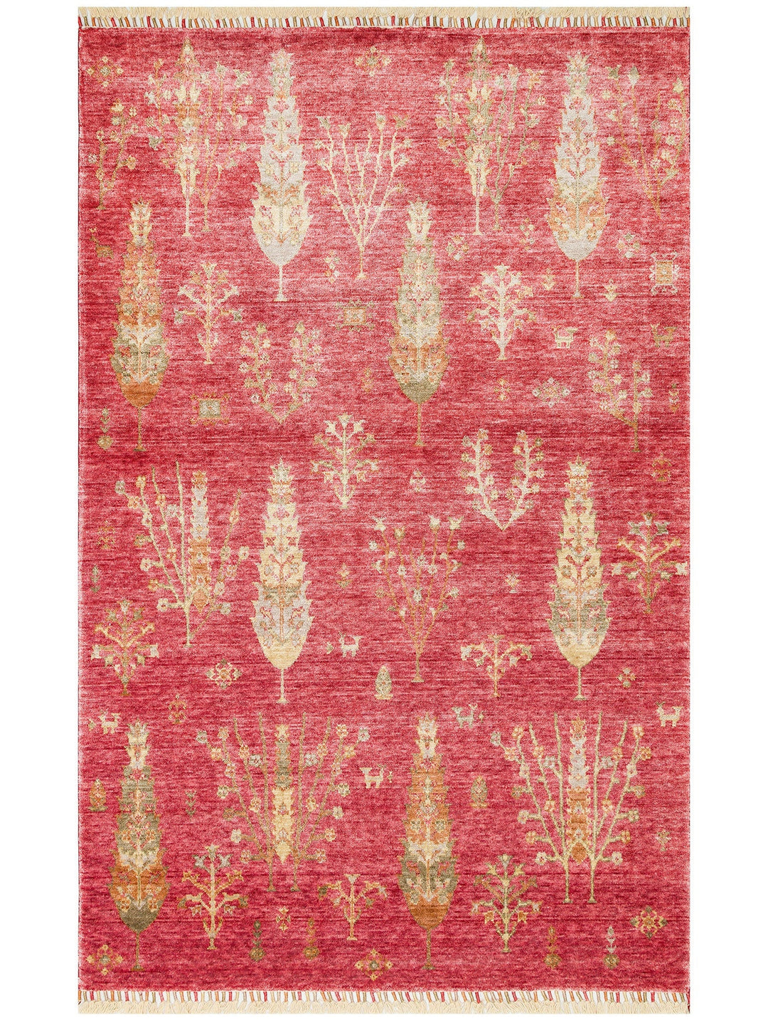 Oushak Carnaval %100 Naturel Kolay Temizlenir El Emeğiyle Üretilen TENCEL™ Modern Uşak Halısı 08 RED - Carpetdocia
