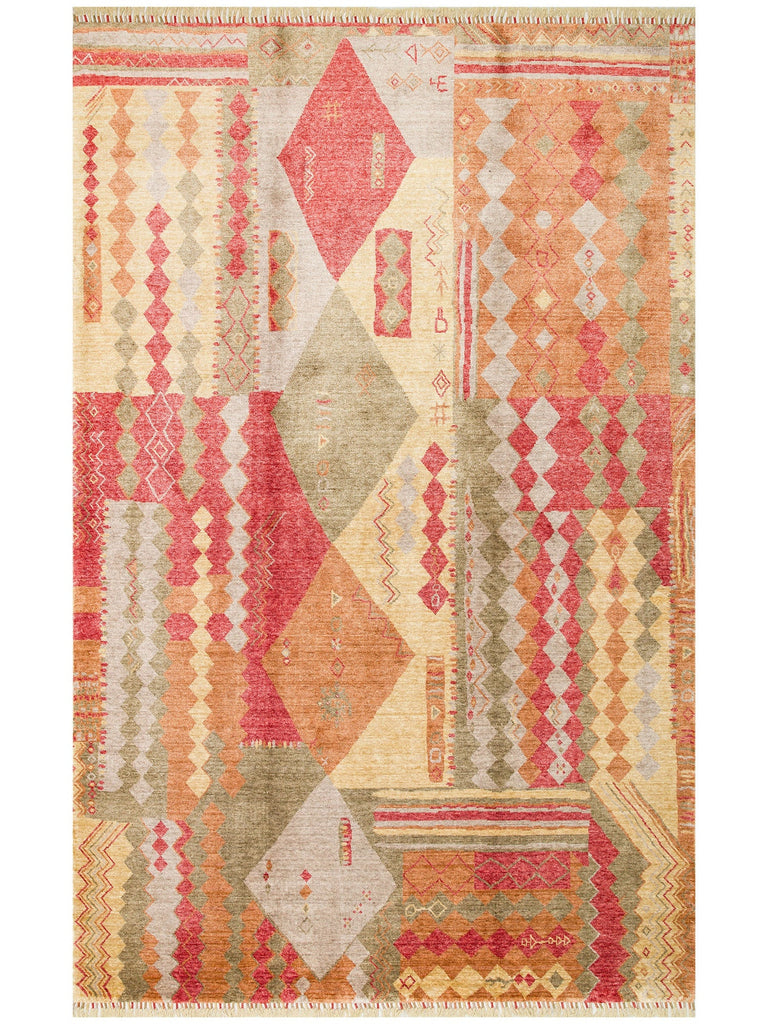 Oushak Carnaval 100% Natural Easy to Clean Handmade TENCEL™ Modern Uşak Carpet 10 RED