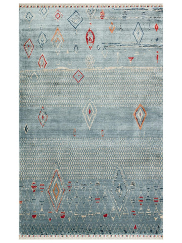 Oushak Carnaval Tappeto Moderno Uşak in TENCEL™ realizzato a mano, 100% naturale, facile da pulire, 15 AQUA MULTY