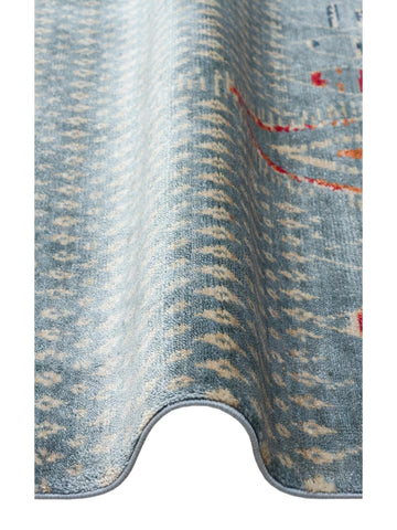 Oushak Carnaval Tappeto Moderno Uşak in TENCEL™ realizzato a mano, 100% naturale, facile da pulire, 15 AQUA MULTY