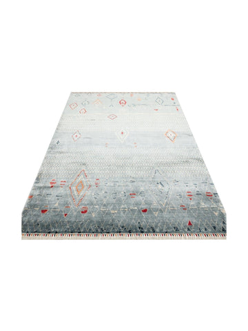 Oushak Carnaval Tappeto Moderno Uşak in TENCEL™ realizzato a mano, 100% naturale, facile da pulire, 15 AQUA MULTY